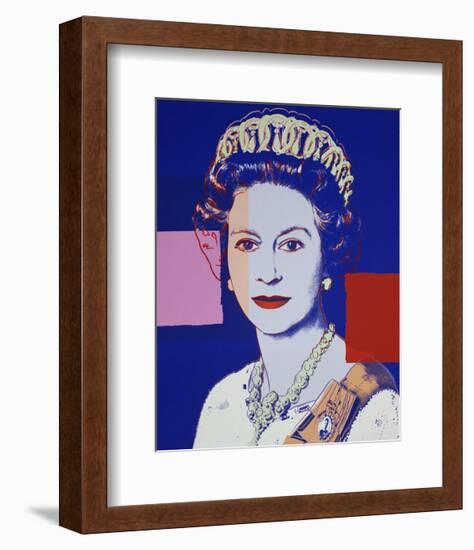 Reigning Queens: Queen Elizabeth II of the United Kingdom, 1985 (blue)-Andy Warhol-Framed Art Print