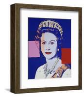 Reigning Queens: Queen Elizabeth II of the United Kingdom, 1985 (blue)-Andy Warhol-Framed Art Print