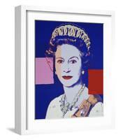 Reigning Queens: Queen Elizabeth II of the United Kingdom, 1985 (blue)-Andy Warhol-Framed Art Print