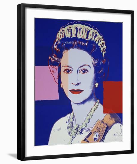 Reigning Queens: Queen Elizabeth II of the United Kingdom, 1985 (blue)-Andy Warhol-Framed Art Print