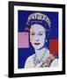 Reigning Queens: Queen Elizabeth II of the United Kingdom, 1985 (blue)-Andy Warhol-Framed Art Print