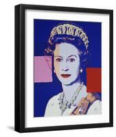 Reigning Queens: Queen Elizabeth II of the United Kingdom, 1985 (blue)-Andy Warhol-Framed Giclee Print