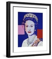 Reigning Queens: Queen Elizabeth II of the United Kingdom, 1985 (blue)-Andy Warhol-Framed Giclee Print