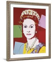 Reigning Queens: Queen Elizabeth II of the United Kingdom, 1985 (dark outline)-Andy Warhol-Framed Art Print