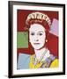 Reigning Queens: Queen Elizabeth II of the United Kingdom, 1985 (dark outline)-Andy Warhol-Framed Art Print