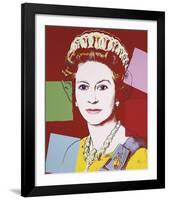 Reigning Queens: Queen Elizabeth II of the United Kingdom, 1985 (dark outline)-Andy Warhol-Framed Art Print