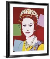 Reigning Queens: Queen Elizabeth II of the United Kingdom, 1985 (dark outline)-Andy Warhol-Framed Art Print