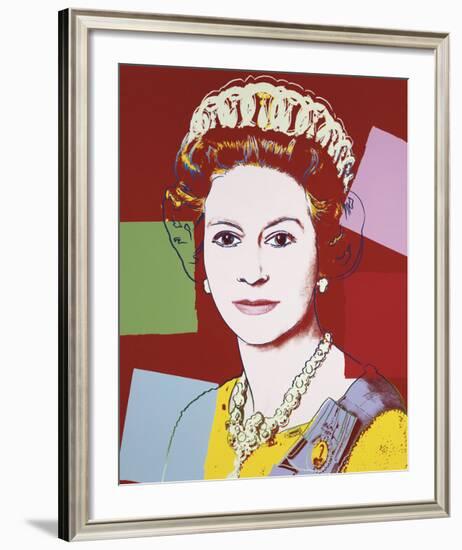 Reigning Queens: Queen Elizabeth II of the United Kingdom, 1985 (dark outline)-Andy Warhol-Framed Art Print