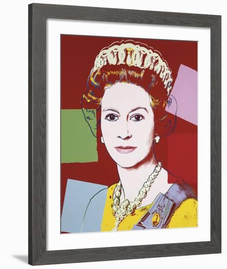 Reigning Queens: Queen Elizabeth II of the United Kingdom, 1985 (dark outline)-Andy Warhol-Framed Art Print