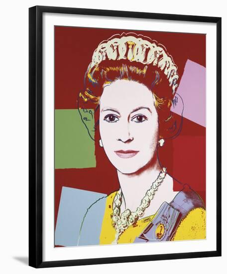 Reigning Queens: Queen Elizabeth II of the United Kingdom, 1985 (dark outline)-Andy Warhol-Framed Art Print