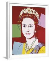 Reigning Queens: Queen Elizabeth II of the United Kingdom, 1985 (dark outline)-Andy Warhol-Framed Art Print