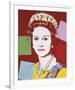 Reigning Queens: Queen Elizabeth II of the United Kingdom, 1985 (dark outline)-Andy Warhol-Framed Art Print