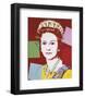 Reigning Queens: Queen Elizabeth II of the United Kingdom, 1985 (dark outline)-Andy Warhol-Framed Art Print