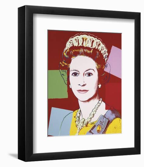 Reigning Queens: Queen Elizabeth II of the United Kingdom, 1985 (dark outline)-Andy Warhol-Framed Art Print