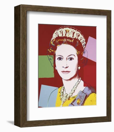 Reigning Queens: Queen Elizabeth II of the United Kingdom, 1985 (dark outline)-Andy Warhol-Framed Art Print