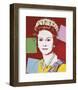 Reigning Queens: Queen Elizabeth II of the United Kingdom, 1985 (dark outline)-Andy Warhol-Framed Art Print