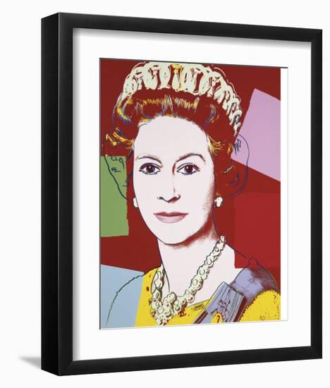 Reigning Queens: Queen Elizabeth II of the United Kingdom, 1985 (dark outline)-Andy Warhol-Framed Art Print