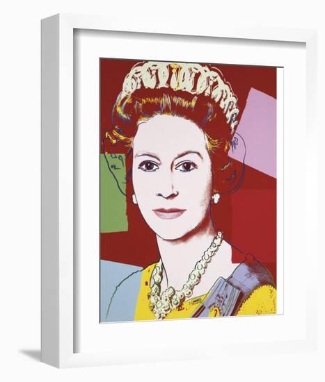 Reigning Queens: Queen Elizabeth II of the United Kingdom, 1985 (dark outline)-Andy Warhol-Framed Art Print