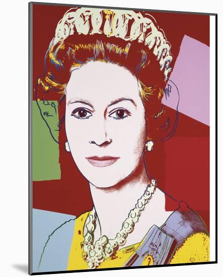 Reigning Queens: Queen Elizabeth II of the United Kingdom, 1985 (dark outline)-Andy Warhol-Mounted Art Print