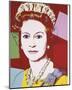 Reigning Queens: Queen Elizabeth II of the United Kingdom, 1985 (dark outline)-Andy Warhol-Mounted Art Print