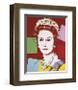 Reigning Queens: Queen Elizabeth II of the United Kingdom, c.1985 (Dark Outline)-Andy Warhol-Framed Giclee Print