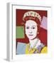 Reigning Queens: Queen Elizabeth II of the United Kingdom, c.1985 (Dark Outline)-Andy Warhol-Framed Giclee Print