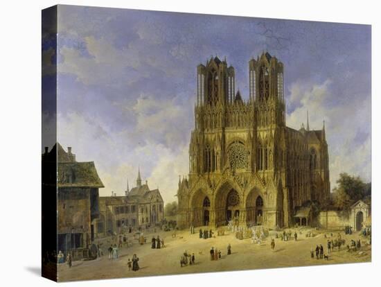 Reims Cathedral, 1833-Domenico Quaglio-Stretched Canvas