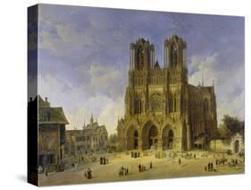 Reims Cathedral, 1833-Domenico Quaglio-Stretched Canvas