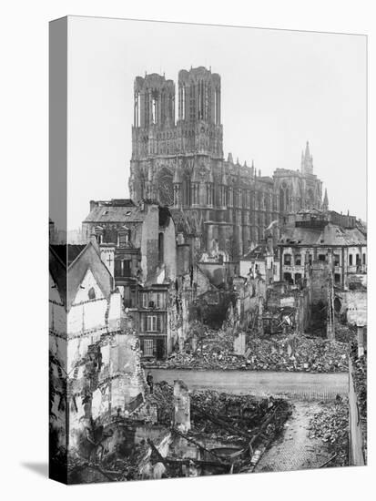 Reims Cathedral after the German Retreat, 1918-Jacques Moreau-Stretched Canvas