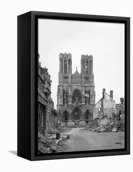 Reims Cathedral after the German Retreat, 1918-Jacques Moreau-Framed Stretched Canvas