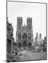 Reims Cathedral after the German Retreat, 1918-Jacques Moreau-Mounted Giclee Print