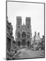 Reims Cathedral after the German Retreat, 1918-Jacques Moreau-Mounted Giclee Print