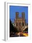 Reims Cathedral at dusk in Champagne France-Charles Bowman-Framed Photographic Print