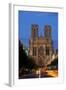 Reims Cathedral at dusk in Champagne France-Charles Bowman-Framed Photographic Print