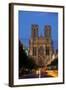 Reims Cathedral at dusk in Champagne France-Charles Bowman-Framed Photographic Print