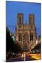 Reims Cathedral at dusk in Champagne France-Charles Bowman-Mounted Photographic Print