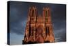 Reims Cathedral France west front-Charles Bowman-Stretched Canvas