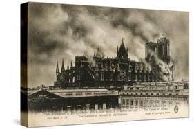 Reims Cathedral is Set on Fire by the Germans-null-Stretched Canvas