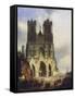 Reims Cathedral, Painting by David Roberts (1796-1864)-David Roberts-Framed Stretched Canvas