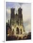 Reims Cathedral, Painting by David Roberts (1796-1864)-David Roberts-Framed Giclee Print