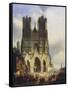 Reims Cathedral, Painting by David Roberts (1796-1864)-David Roberts-Framed Stretched Canvas