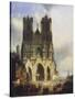 Reims Cathedral, Painting by David Roberts (1796-1864)-David Roberts-Stretched Canvas