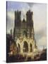 Reims Cathedral, Painting by David Roberts (1796-1864)-David Roberts-Stretched Canvas