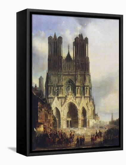 Reims Cathedral, Painting by David Roberts (1796-1864)-David Roberts-Framed Stretched Canvas