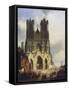 Reims Cathedral, Painting by David Roberts (1796-1864)-David Roberts-Framed Stretched Canvas