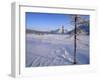 Reindeer and Herders Crossing Winter Tundra, Ayanka, Kamchatka, Russian Far East, Russia-Nick Laing-Framed Photographic Print