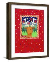 Reindeer and Robins-Cathy Baxter-Framed Giclee Print