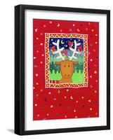 Reindeer and Robins-Cathy Baxter-Framed Giclee Print