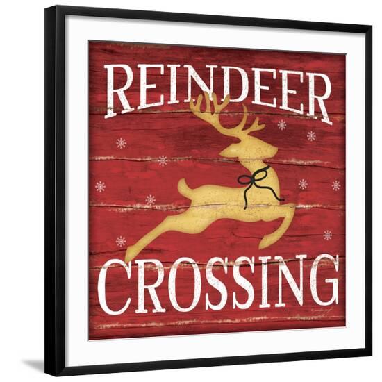 Reindeer Crossing-Jennifer Pugh-Framed Art Print