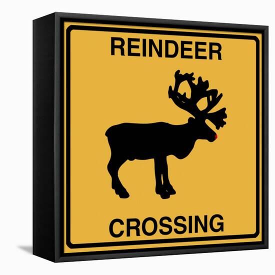 Reindeer Crossing-Tina Lavoie-Framed Stretched Canvas